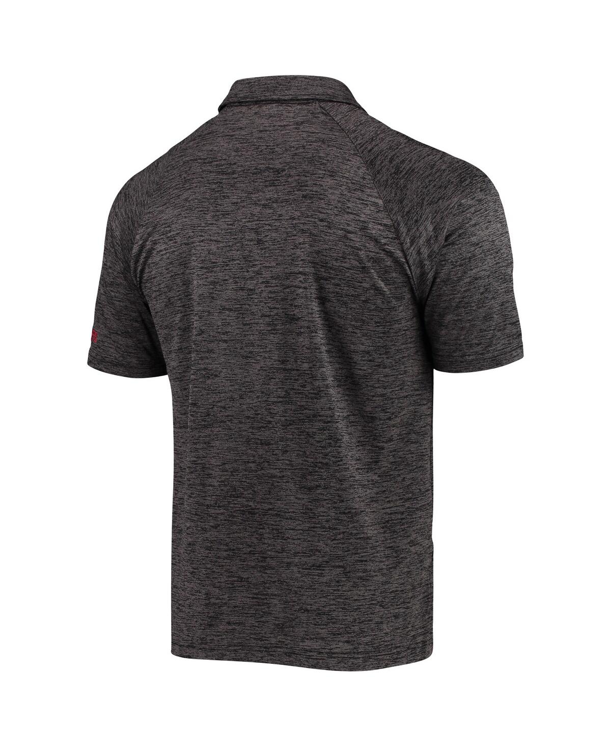 Colosseum Heathered Black Rutgers Scarlet Knights Down Swing Raglan Polo In Heathered Black