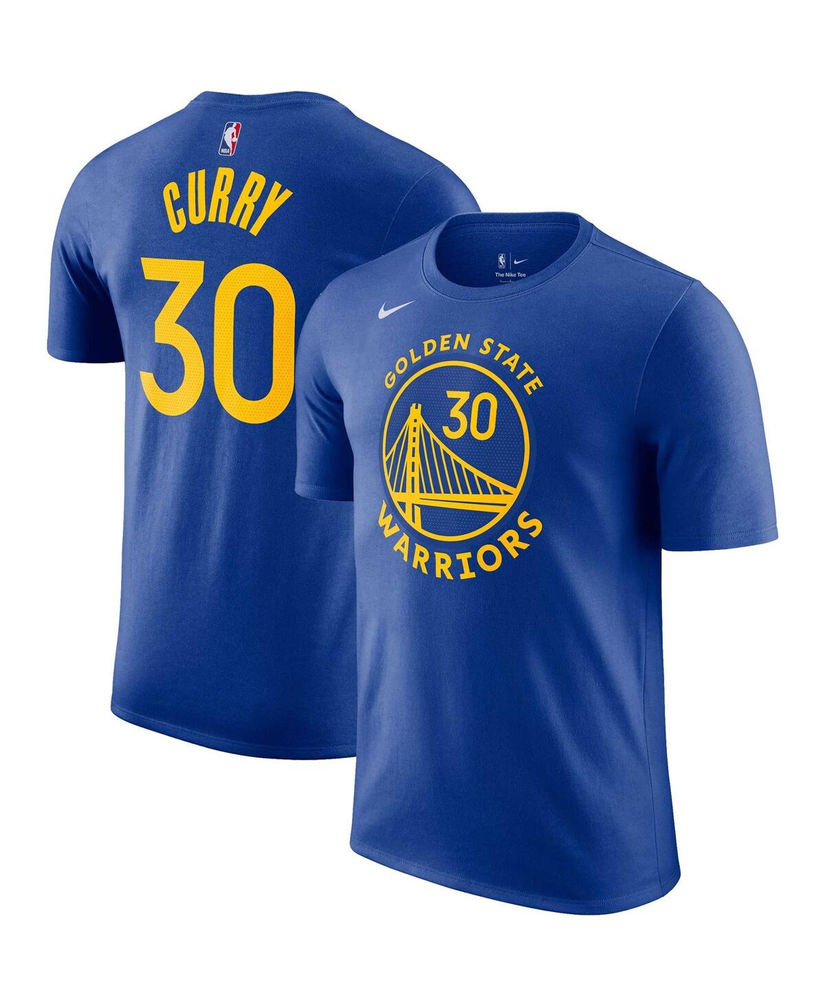 Nike Men's  Stephen Curry Royal Golden State Warriors Icon 2022/23 Name And Number Performance T-shir In Royal
