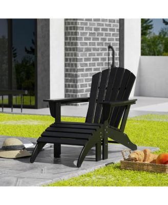 Outdoor Adirondack Chair With Footrest Ottoman Set