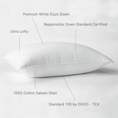 Medium 700 Fill Power Luxury White Duck Down Pillow