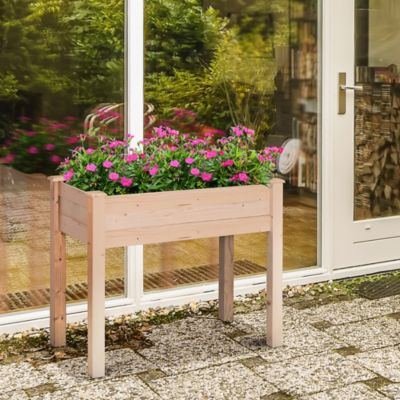 Elevated Natural Garden Plant Sd Outdoor Flower Bed Box Wooden