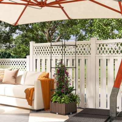 16" x 16" Garden Bed & Trellis Plant Sd w/ Self-Watering Disk