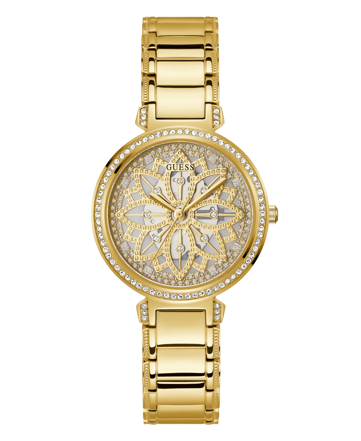 Image of Guess Women's Gold-Tone Glitz Stainless Steel Bracelet Watch, 36mm