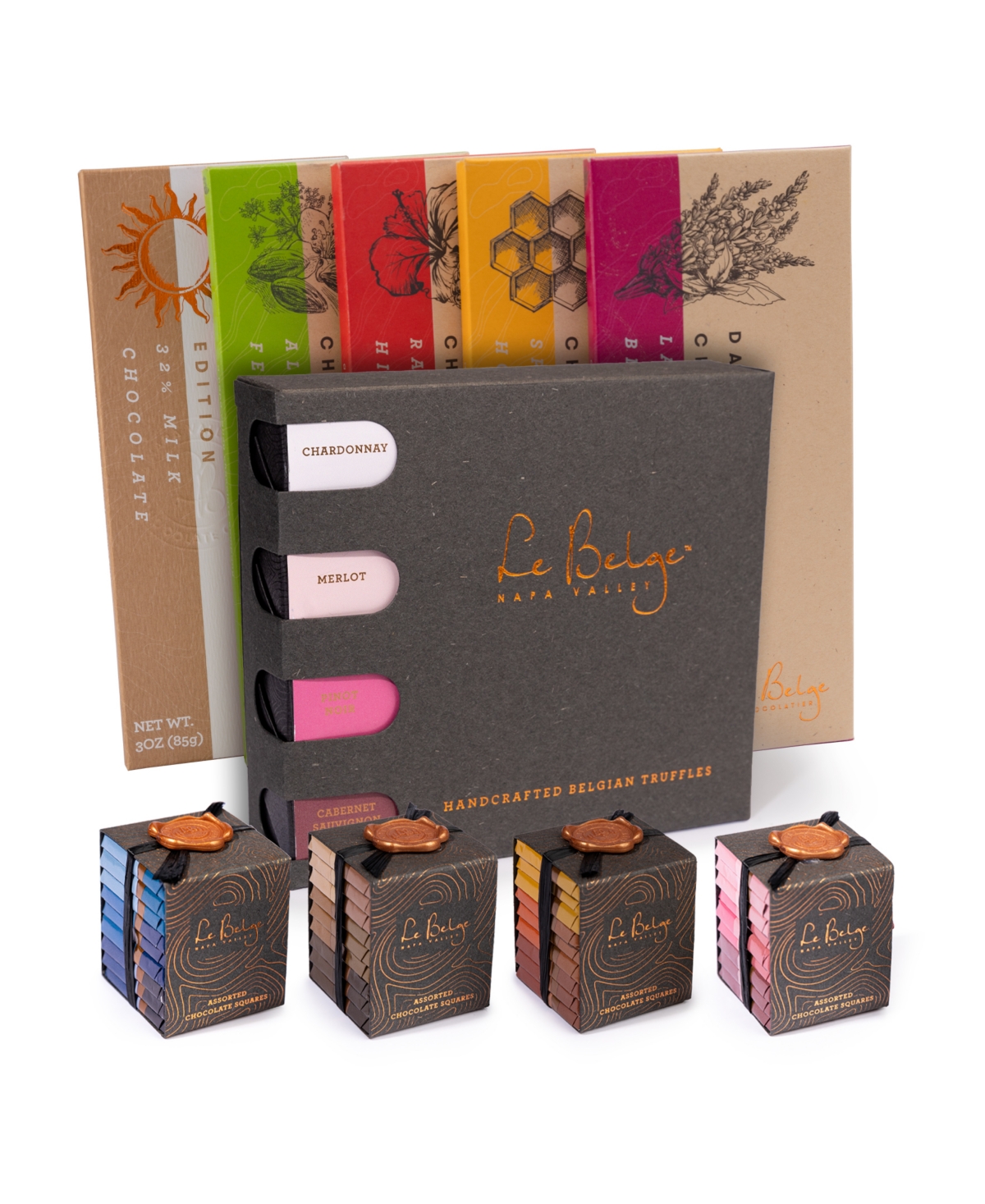 Le Belge Chocolatier Classic And Wine Pearl Truffle Box Set, 32 Pieces In No Color