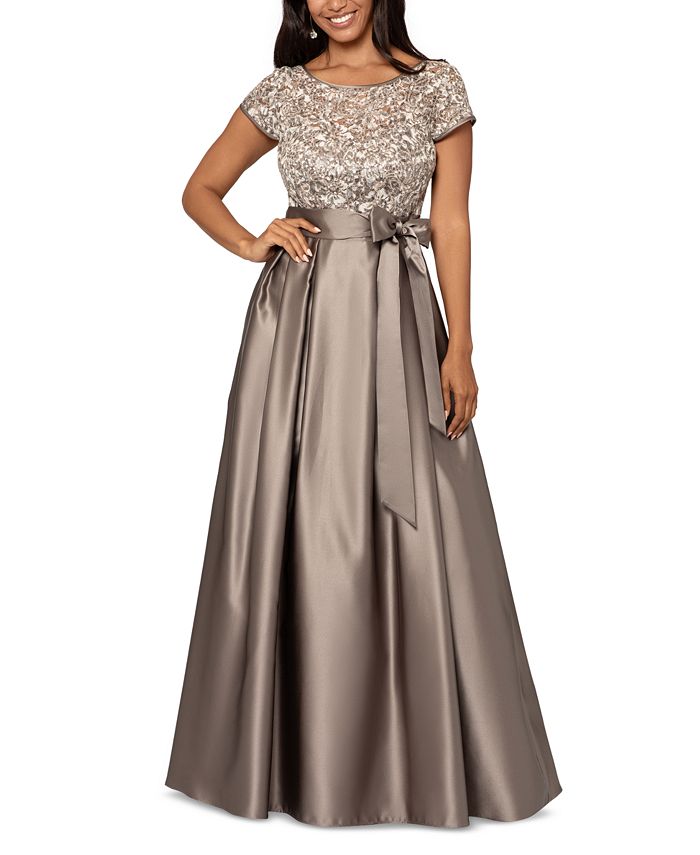 XSCAPE Petite Embroidered Sequined Ball Gown Macy s