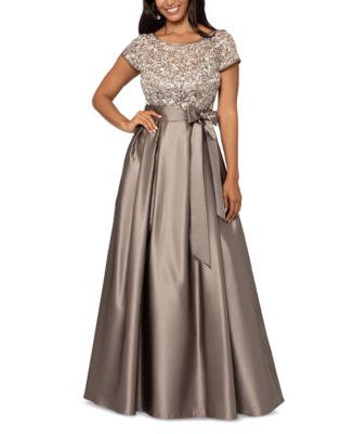 XSCAPE Petite Embroidered Sequined Ball Gown - Macy's