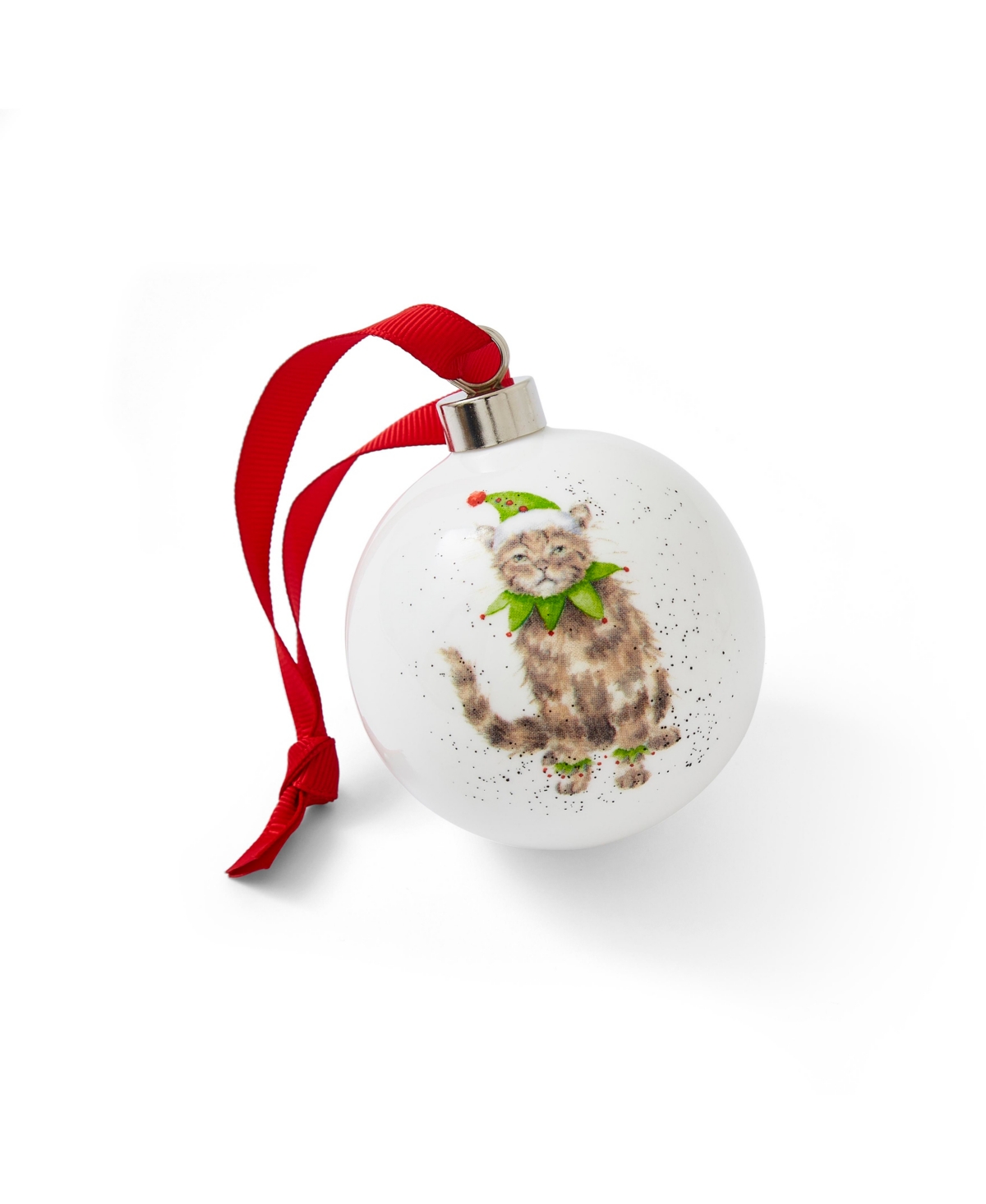 Wrendale Designs Bah Humbug Bauble Cat In White
