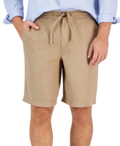 Мужские Club Room Men's 100% Linen Drawstring Shorts