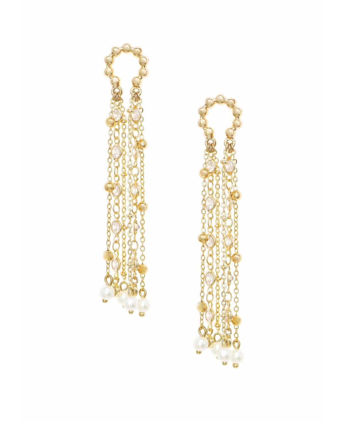 Ettika Imitation Pearly Gates Earrings In 18k Gold Plating In Yellow