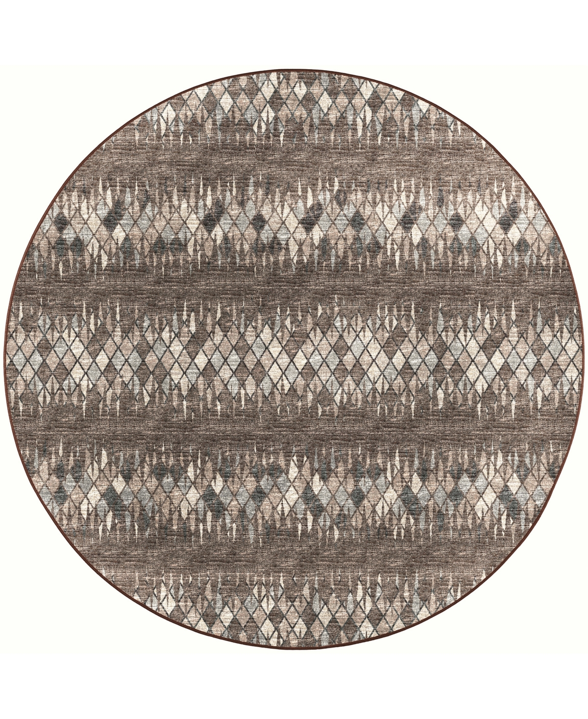 D Style Briggs Brg-5 8' x 8' Round Area Rug - Brown