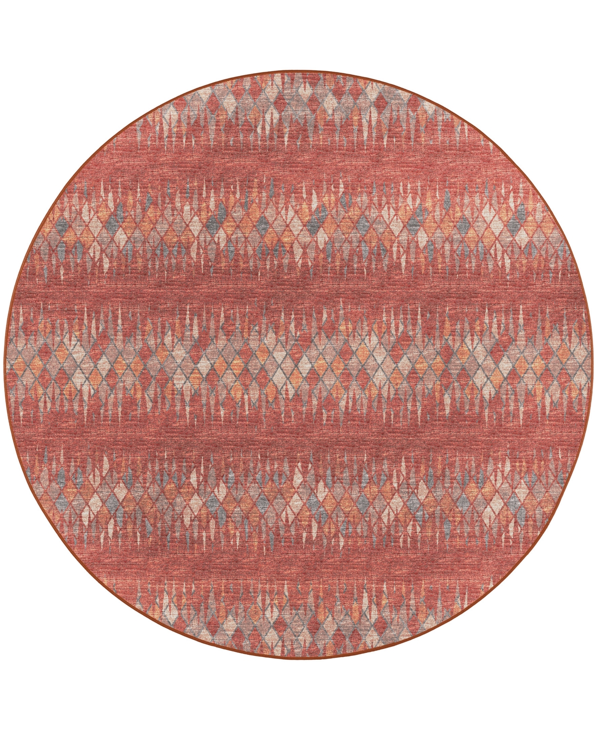 D Style Briggs Brg-5 8' x 8' Round Area Rug - Paprika