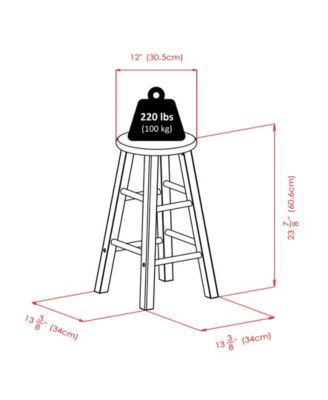 Element 2-Piece Wood Counter Stool Set