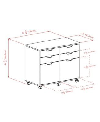 Halifax 26.3" Wood 2-Door 4-Drawer Wide Storage Cabinet