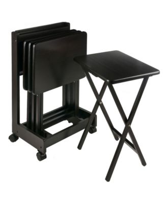 Brienda 5-Piece Wood Flip Top Snack Table Set