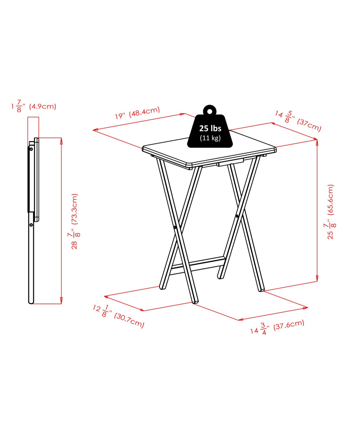 Winsome Brienda 5-Piece Wood Flip Top Snack Table Set