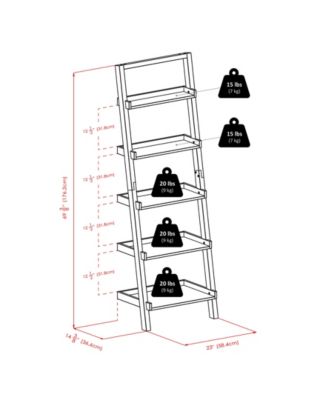 Bellamy 69.36" Wood 5-Tier Leaning Shelf