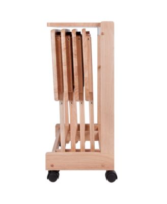 Brienda 5-Piece Wood Flip Top Snack Table Set