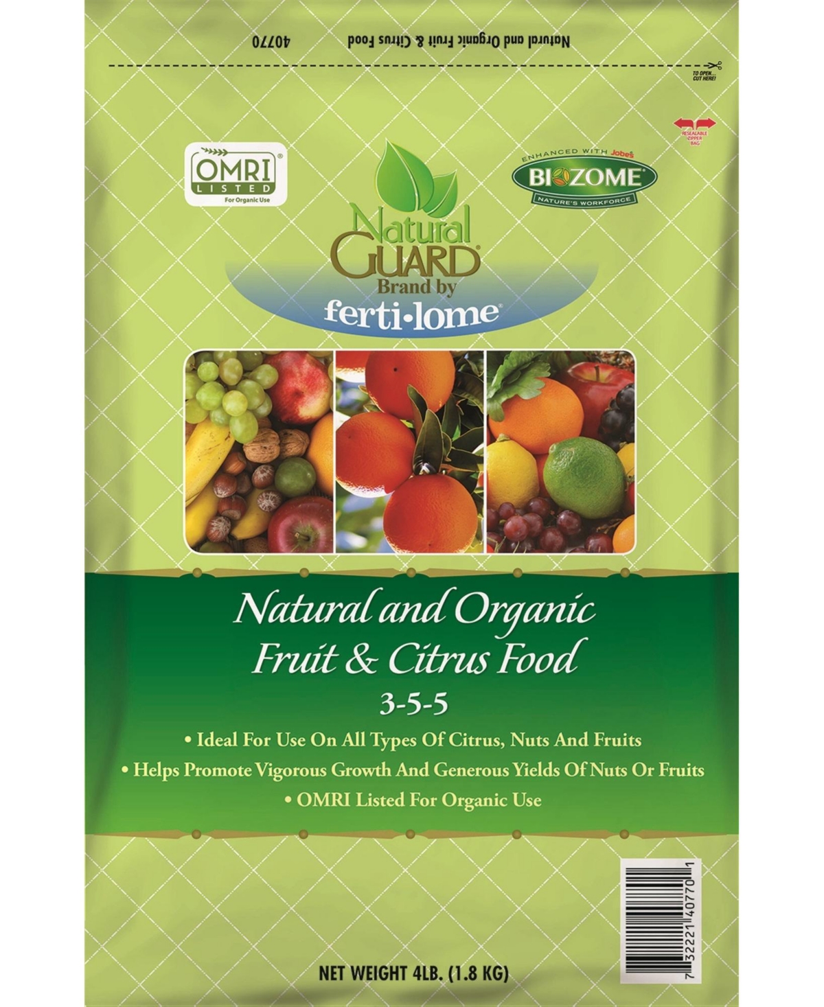 Natural and Organic Fruit and Citrus Food 3-5-5, 4lbs - Open Miscellaneous