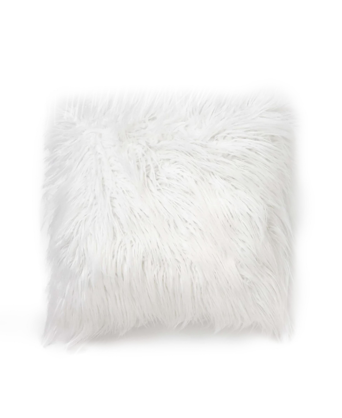 Dormify Faux Mongolian Square Pillow, 18" X 18", Ultra-cute Styles To Personalize Your Room In Mongolian White
