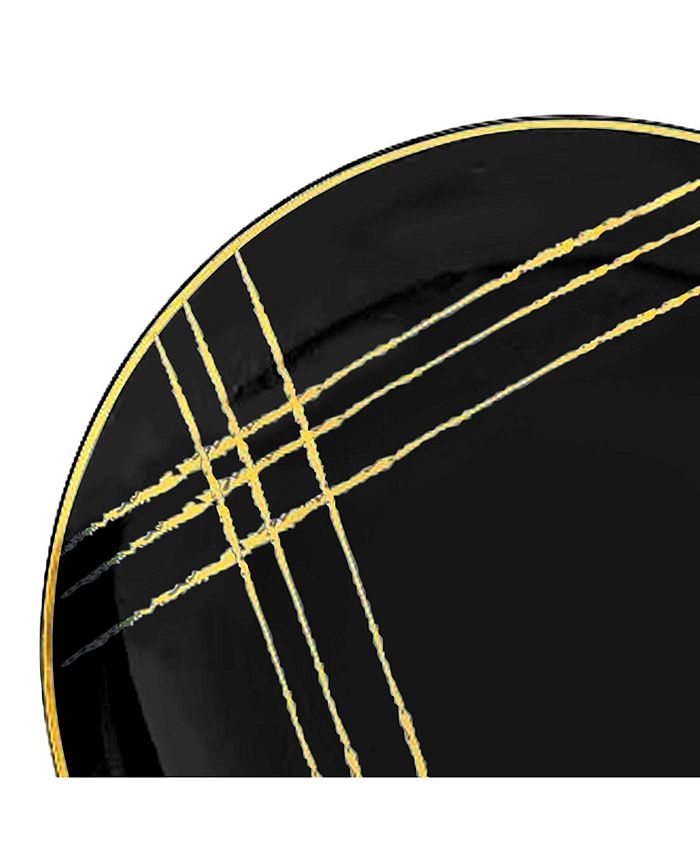 Smarty Had A Party 7.5" Black with Gold Brushstroke Round Disposable