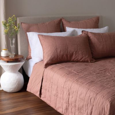 French Linen Quilted Sham Set - King