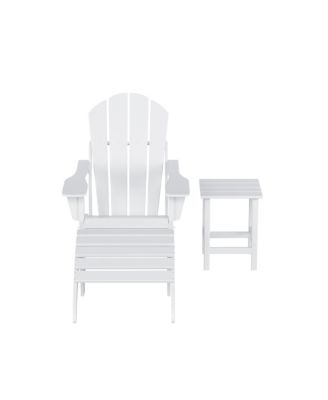 Adirondack Folding Chair with Ottoman and Side Table Set
