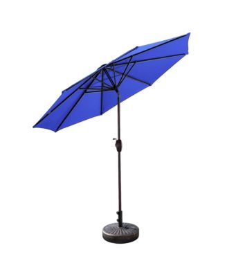 9 Ft Outdoor Patio Market Umbrella with Bronze Round Base