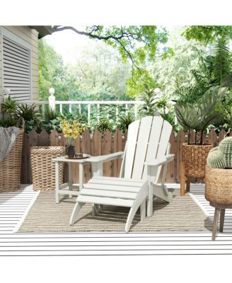 Adirondack Folding Chair with Ottoman and Side Table Set