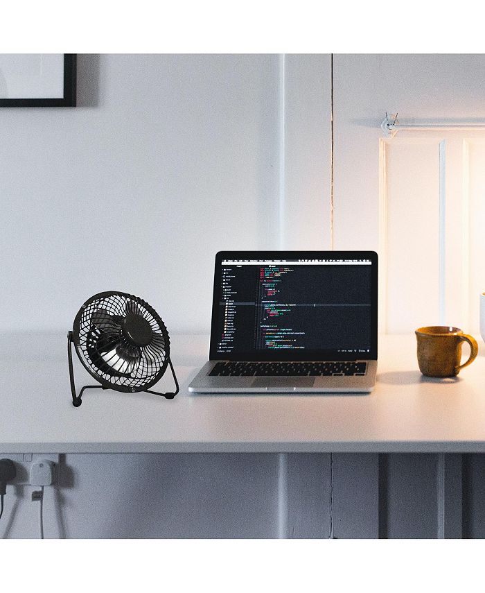 Optimus 4 in. Personal Metal Fan in Black Macy's