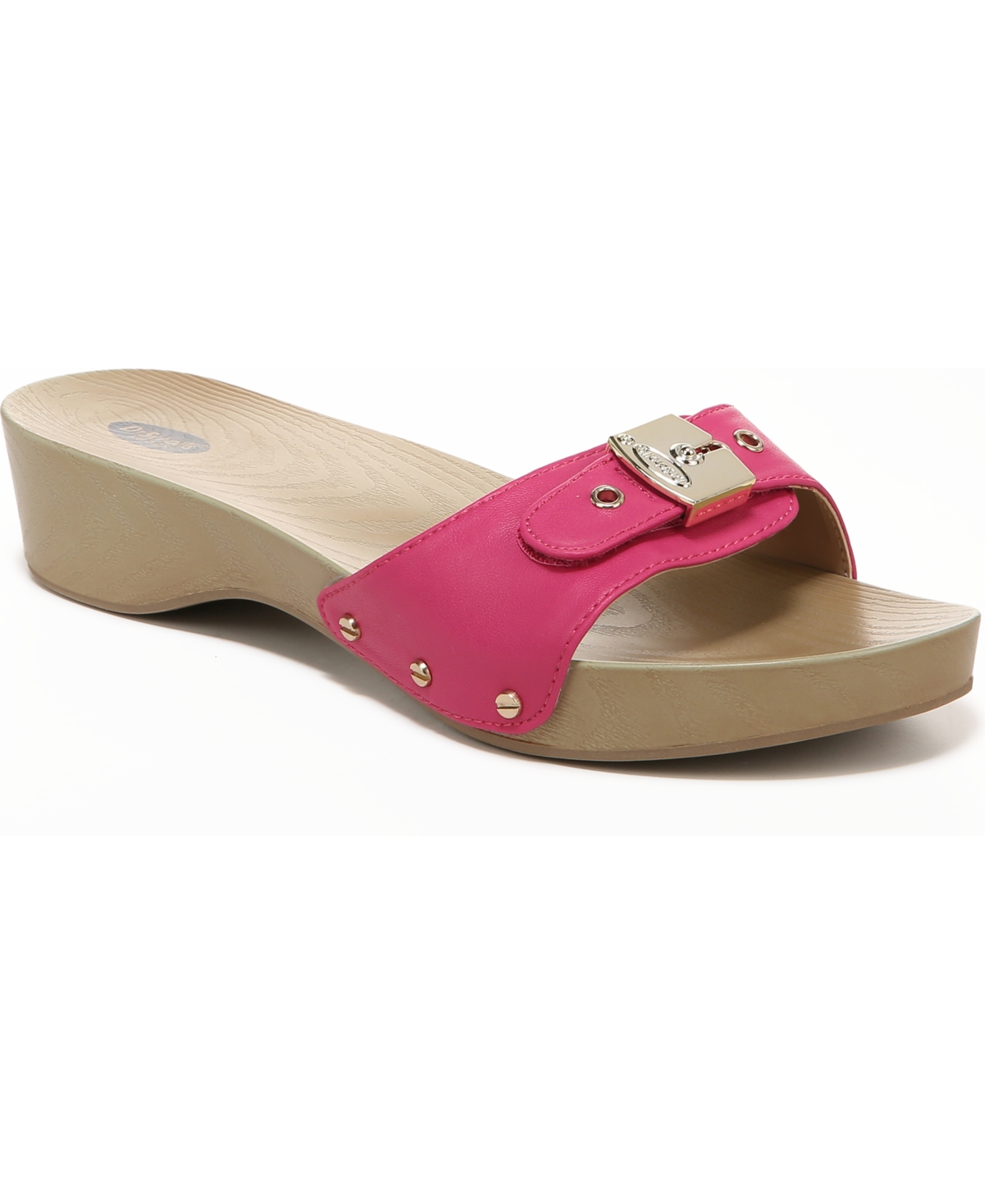 Dr. Scholl's Women's Classic Slide Sandals Women's Shoes In Pink Faux Leather