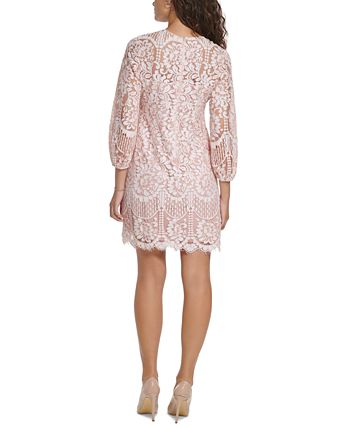 Vince Camuto Women s Lace Blouson Sleeve Shift Dress Macy s