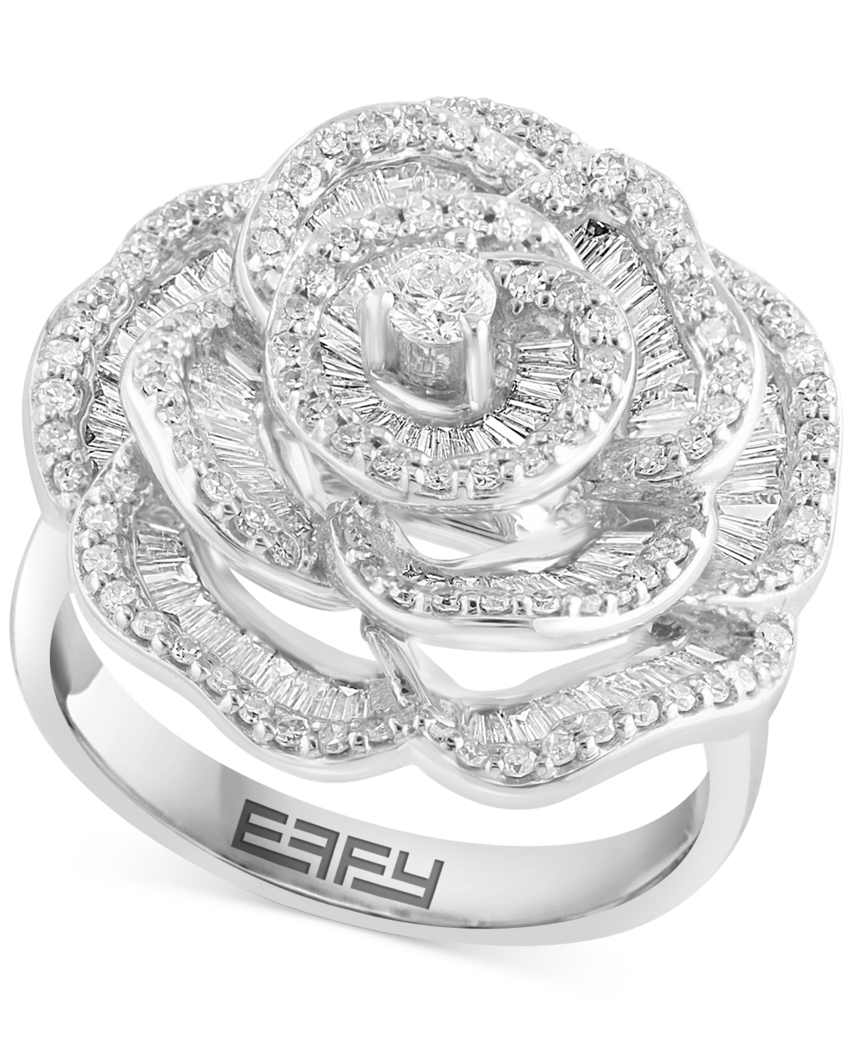 Effy Collection Effy Diamond Baguette & Round Rose Ring (1-1/3 Ct. T.w.) In 14k White Gold