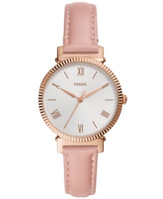 Fossil Rose Gold Blush Leather Strap Watch Carlie Mini Three-Hand Blush Leather Watch - ES4699 - Fossil main image 3