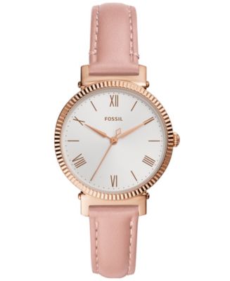 Fossil Women s Daisy Blush Leather Strap Watch 34mm Macy s