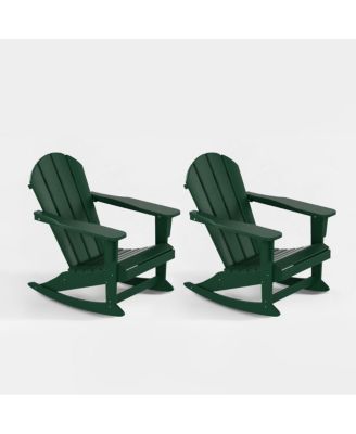 Outdoor Patio Porch Rocking Adirondack Chair (Set of 2)