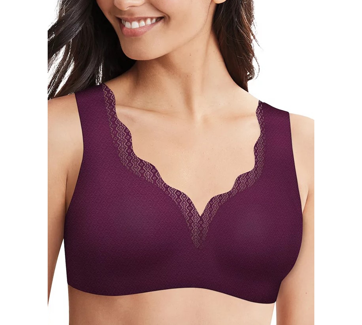 Hanes Ultimate Ultra Light Comfort Wireless Bralette With Cool Comfort  Dhhu39 In Sparkling Purple