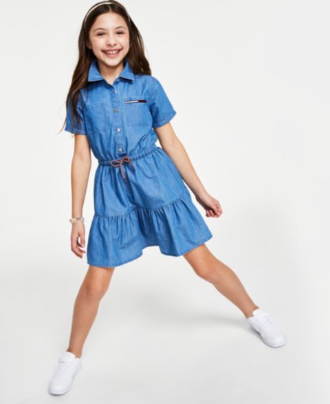 Детские Tommy Hilfiger Big Girls Denim Shirt Dress