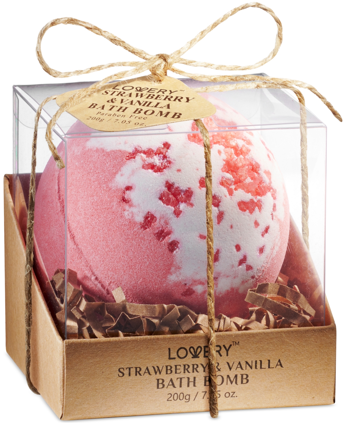 Lovery Strawberry & Vanilla Fizzy Bath Bomb, 7 Oz.