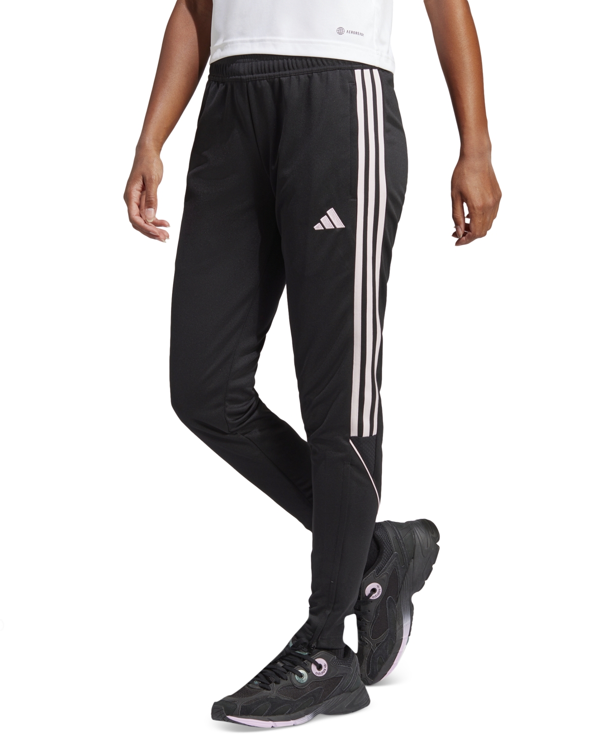 Shop Adidas Originals Women's Tiro 23 Track Pants In Black,clear Pink