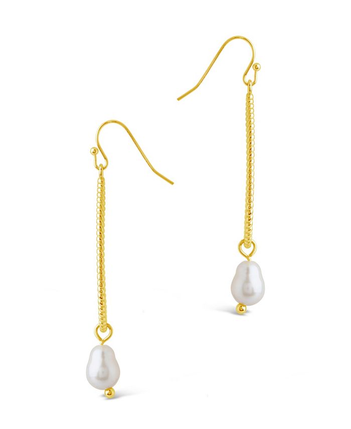 Sterling Forever Elyse Dangle Cultured Freshwater Pearl Earrings Macy's