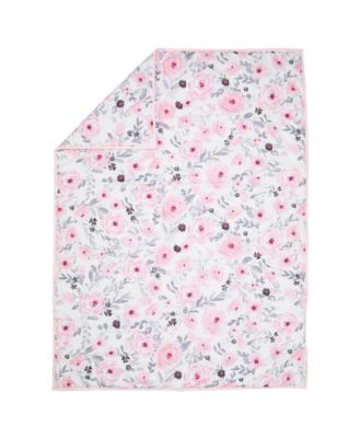 Toddler Blossom 4-Piece Pink/Gray Watercolor Floral Bedding Set