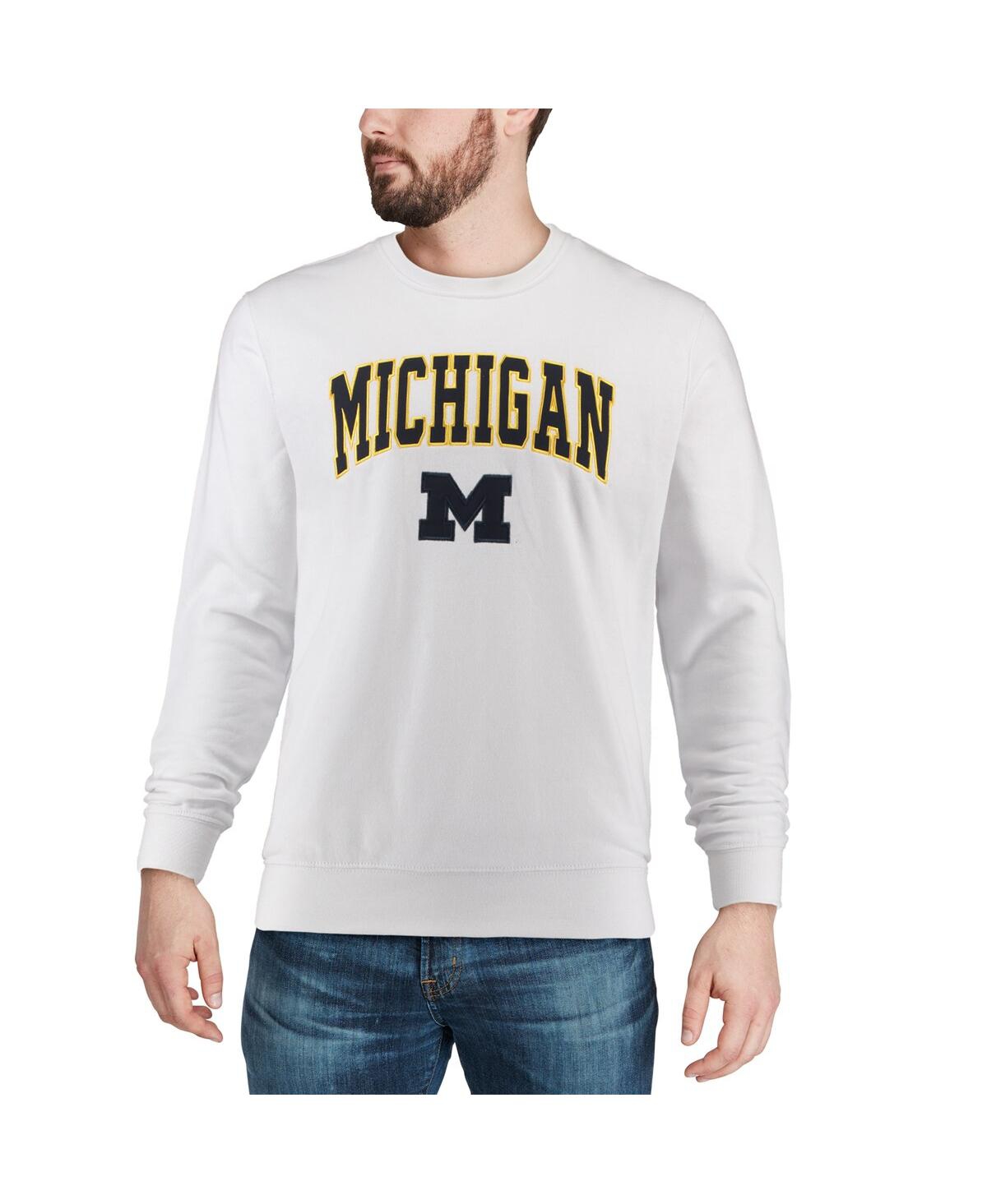 Colosseum Men's Charcoal Michigan Wolverines Arch Logo Crew Neck Sweatshirt In Charcoal