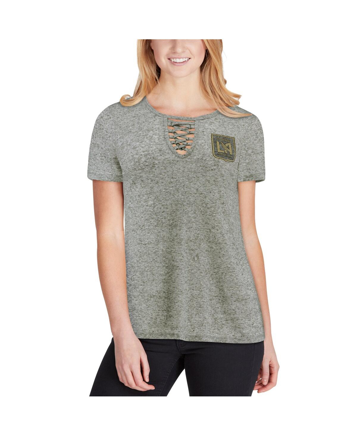 Shop Concepts Sport Women's  Gray Lafc Podium Lace Up T-shirt