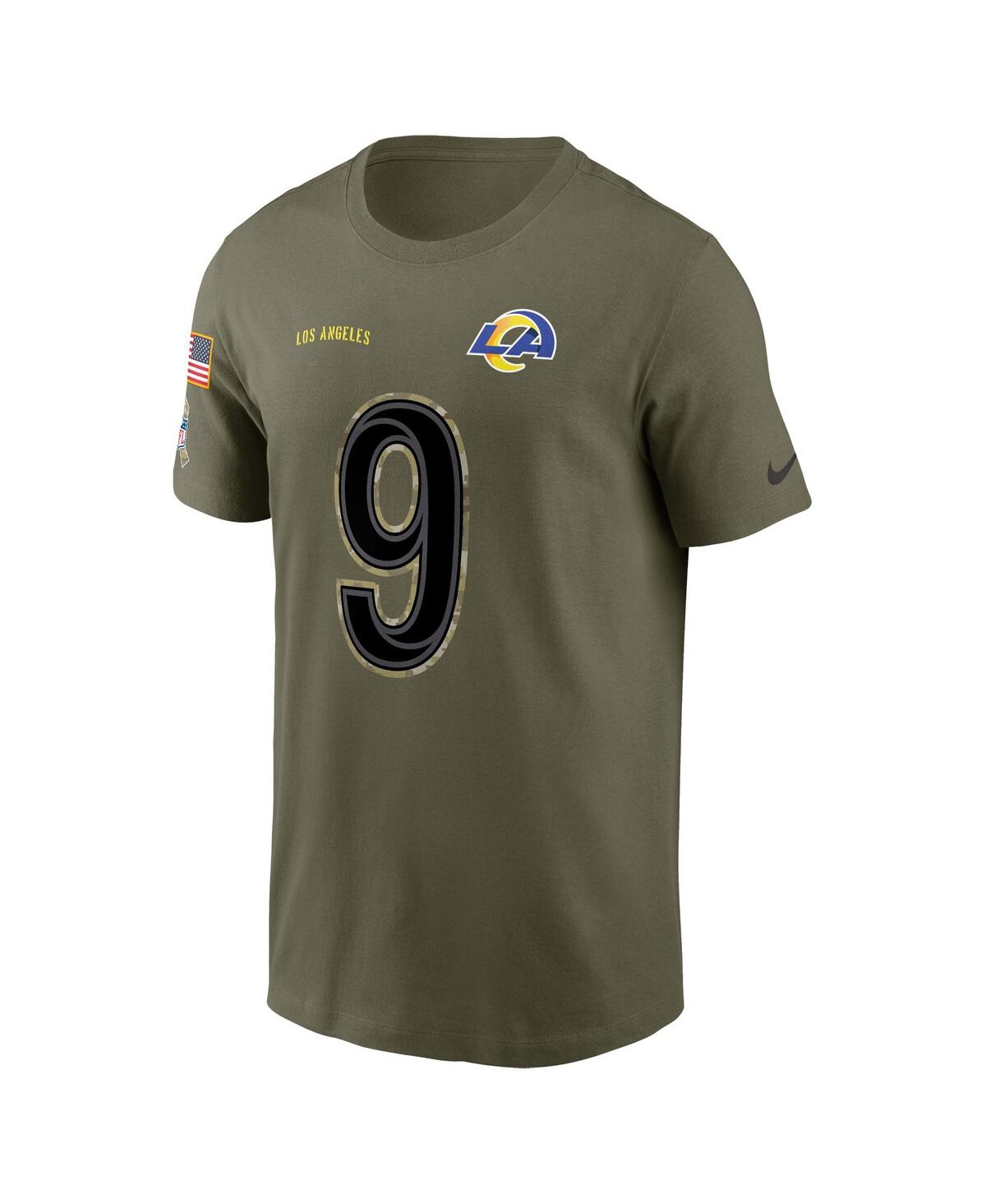 Shop Nike Men's  Matthew Stafford Olive Los Angeles Rams 2022 Salute To Service Name And Number T-shirt