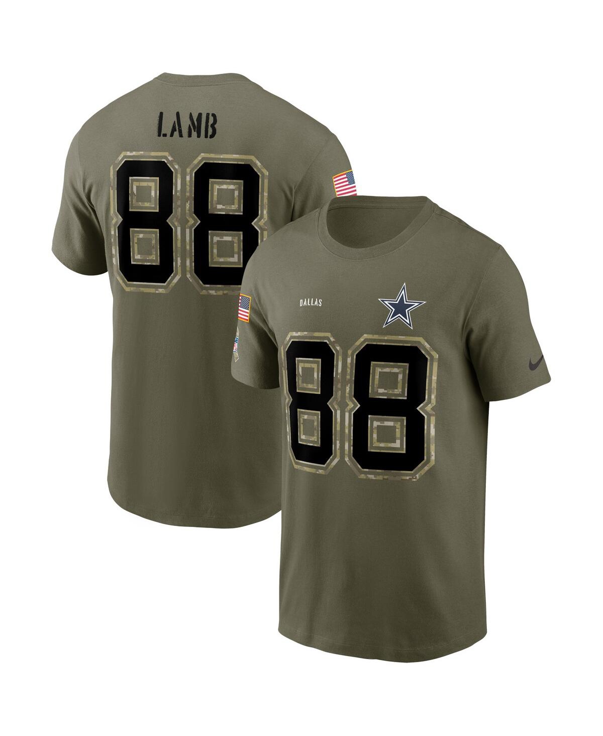 Men's Nike CeeDee Lamb Olive Dallas Cowboys 2022 Salute To Service Name and Number T-shirt
