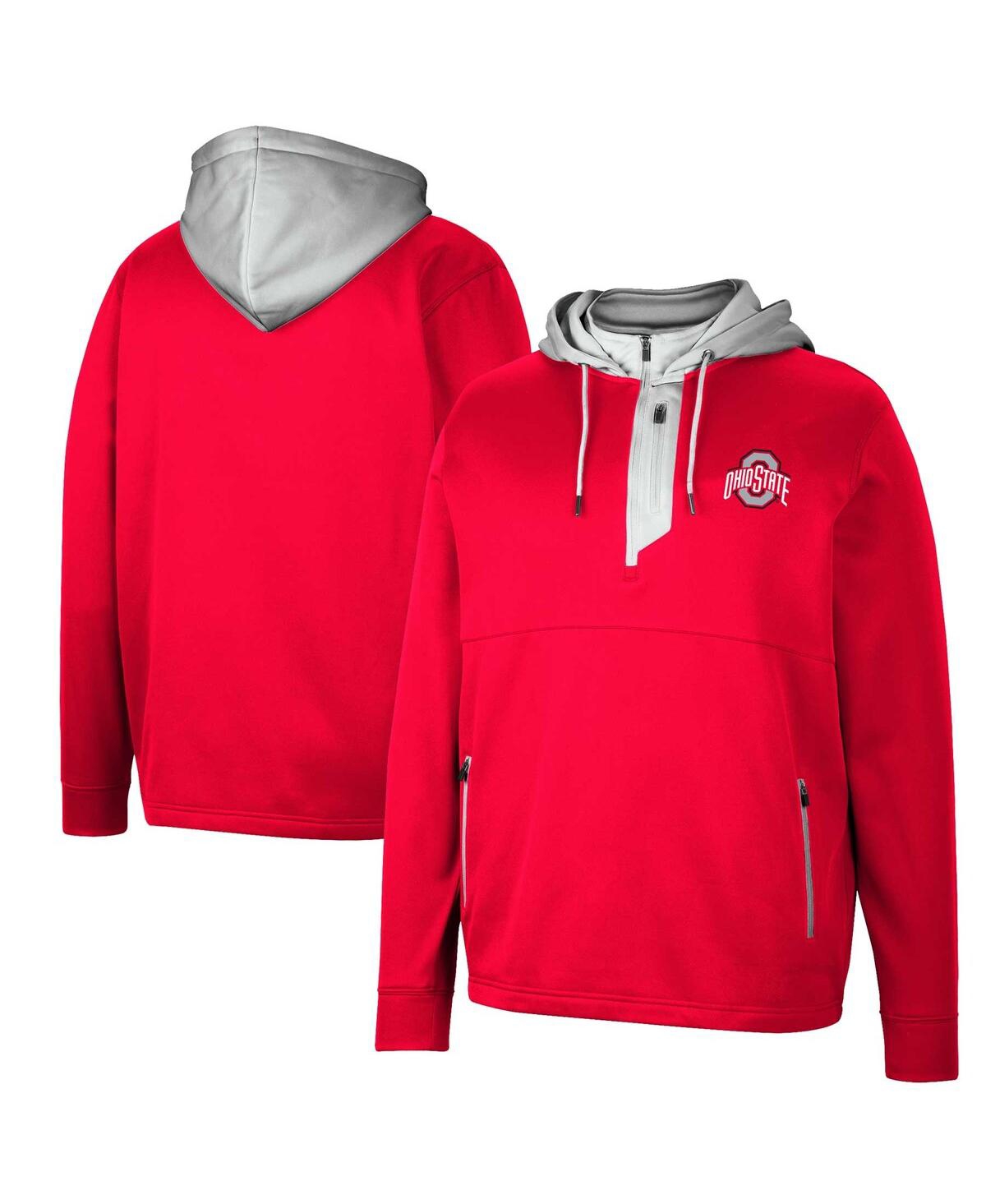 Shop Colosseum Men's  Scarlet Ohio State Buckeyes Luge 3.0 Quarter-zip Hoodie