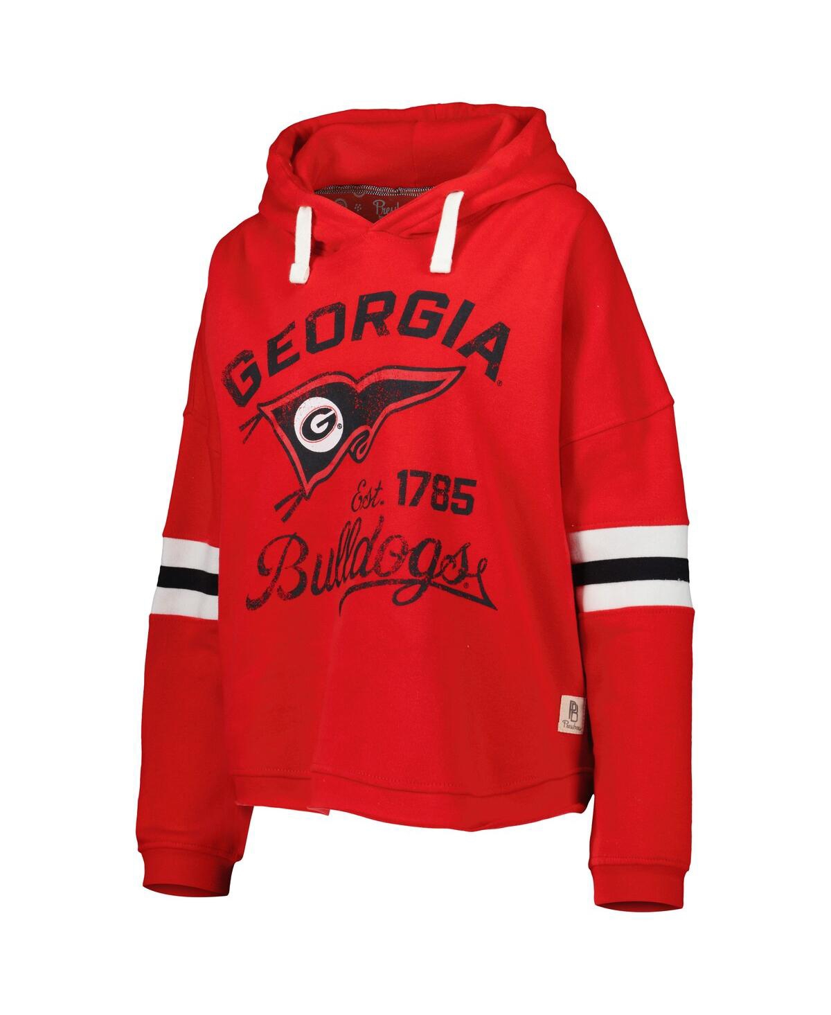 PRESSBOX WOMEN'S PRESSBOX RED GEORGIA BULLDOGS SUPER PENNANT PULLOVER HOODIE 
