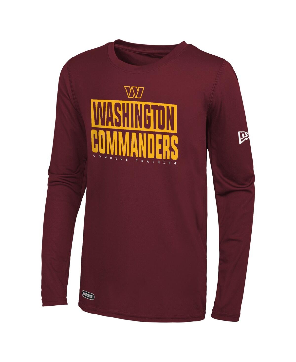 Shop New Era Men's  Burgundy Washington Commanders Combine Authentic Offsides Long Sleeve T-shirt