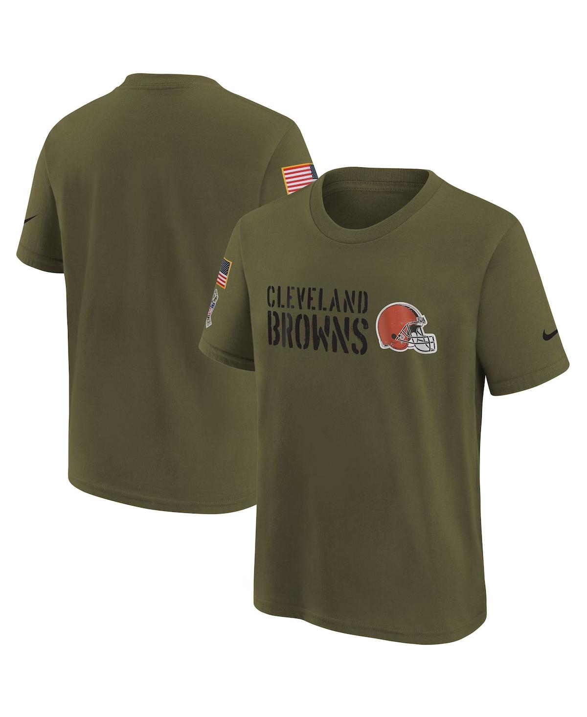 Youth Boys Nike Olive Cleveland Browns 2022 Salute To Service Legend T-shirt