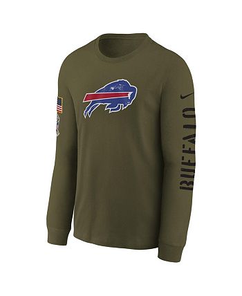 Buffalo Bills Shirt Youth Large Green Salute to Service Short Sleeve NFL  Boys